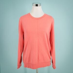 APC Size Medium M Salmon Pink Crew Neck Long Sleeve Terry Knit Cotton Sweatshirt